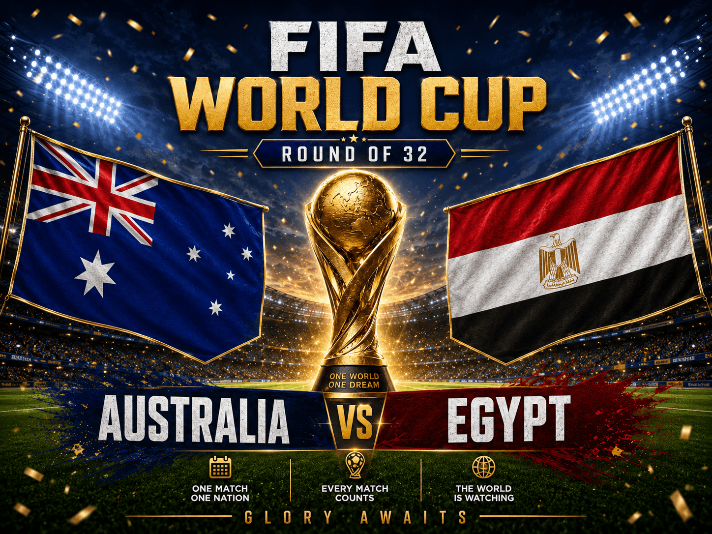 Australia vs Egypt FIFA 2026 Round 32 prediction