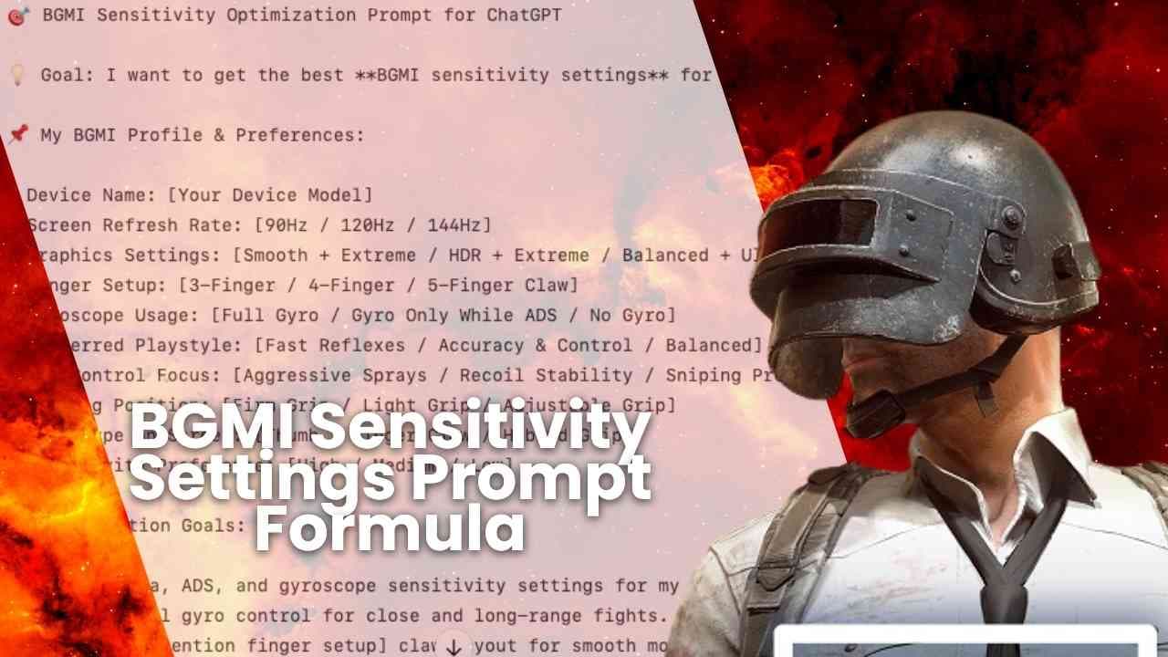Propmt for BGMI Sensitivity Settings Prompt Formula