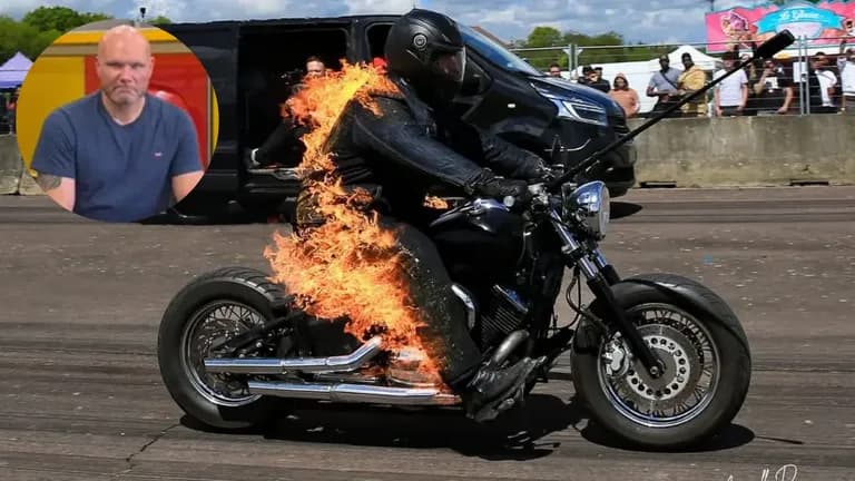 This Man Rode 1,450 Feet on Fire as a Living Ghost Rider
