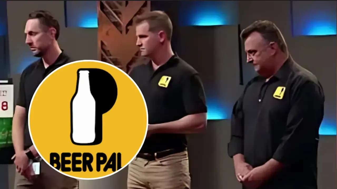 Beer Pal founders on Shark Tank Australia pitching their app to track beer prices