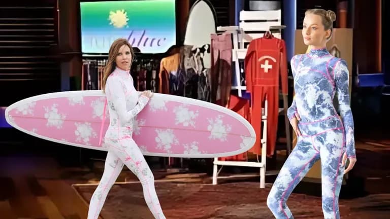 Tutublue sun-protective swimsuits showcased on Shark Tank with models wearing UPF50+ surfwear