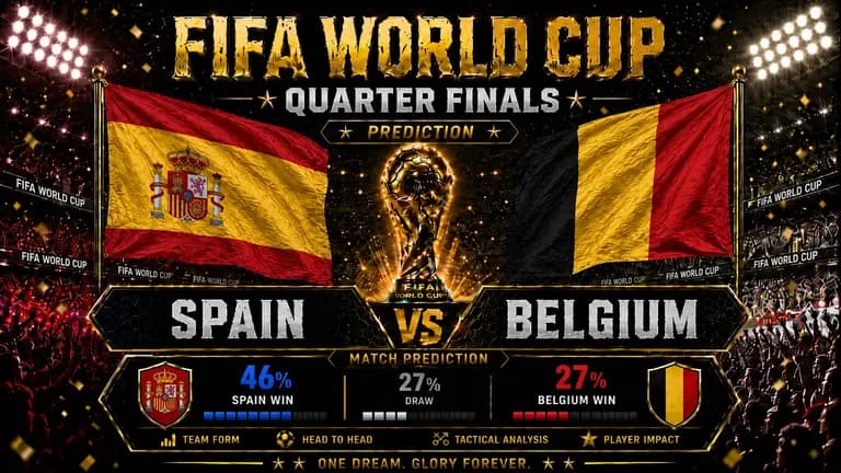 Spain vs Belgium prediction QF FIFA 2026