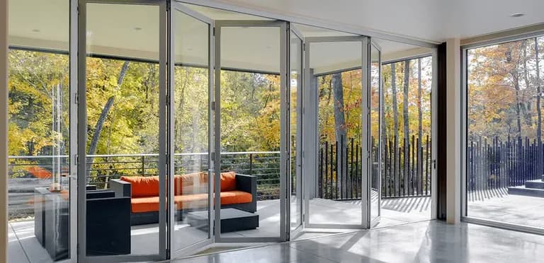 aluminum thermally controlled folding doors