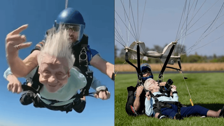 104-year-old woman breaks world record for oldest person to skydive