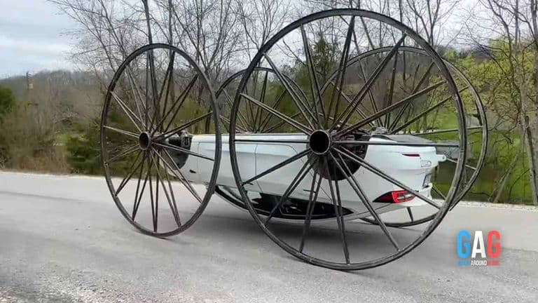 Driving a Tesla upside down on Buggy wheels! The Internet goes Crazy Over this Mind-blowing Ride of Tesla.