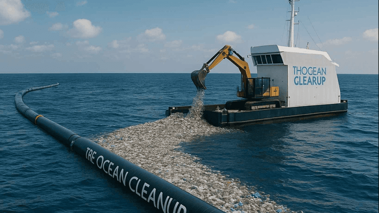 Dutch Engineers Built a Giant Ocean Vacuum to Clean Plastic