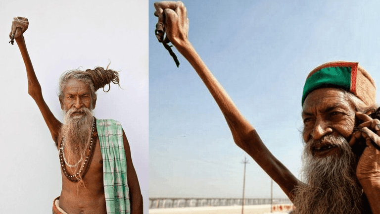 This Man Has Kept His Arm Up For 50 Years!