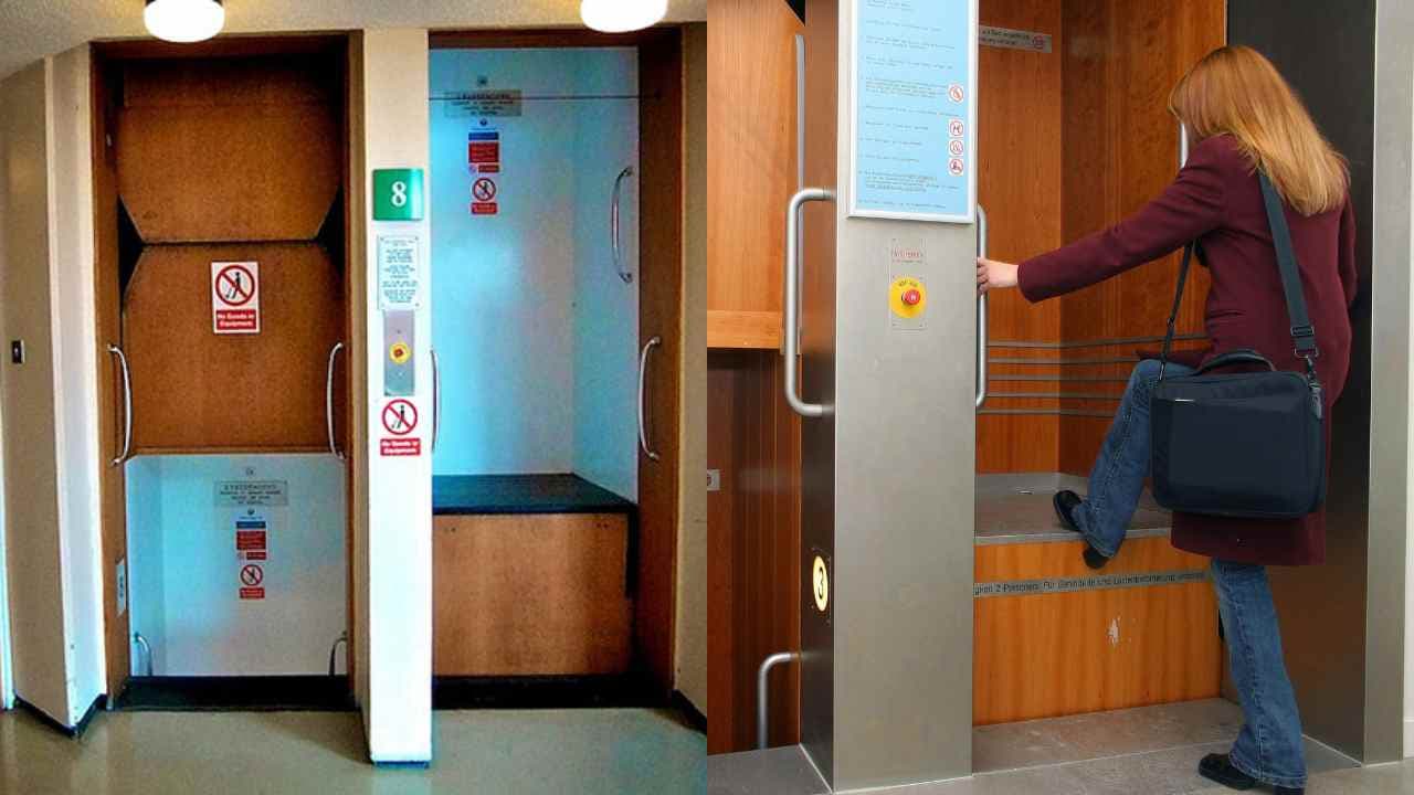 This door less elevator never stops moving