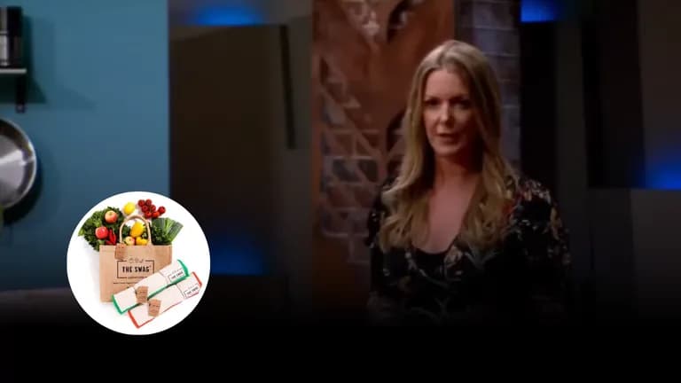 Peita Pini pitching The Swag eco bags on Shark Tank Australia