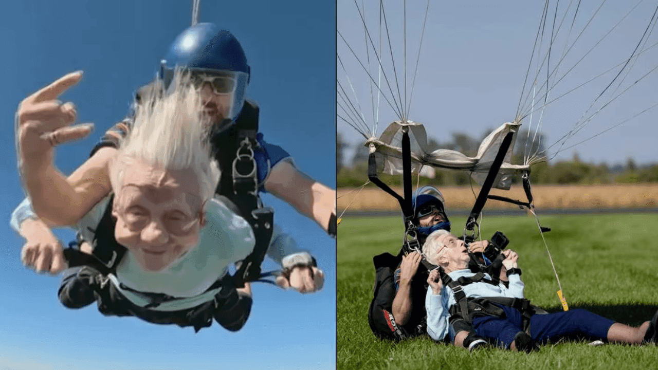 104-year-old woman breaks world record for oldest person to skydive