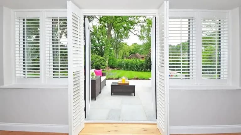 Interior poly plantation shutters