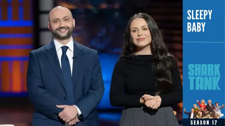 Sleepy Baby founders Gary Harutyunyan and Siran Kirakosyan during their Shark Tank Season 17 pitch