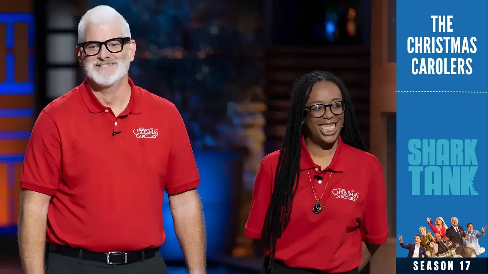 The Christmas Carolers founders Kenyon and Ami Ross in shark tank pitch