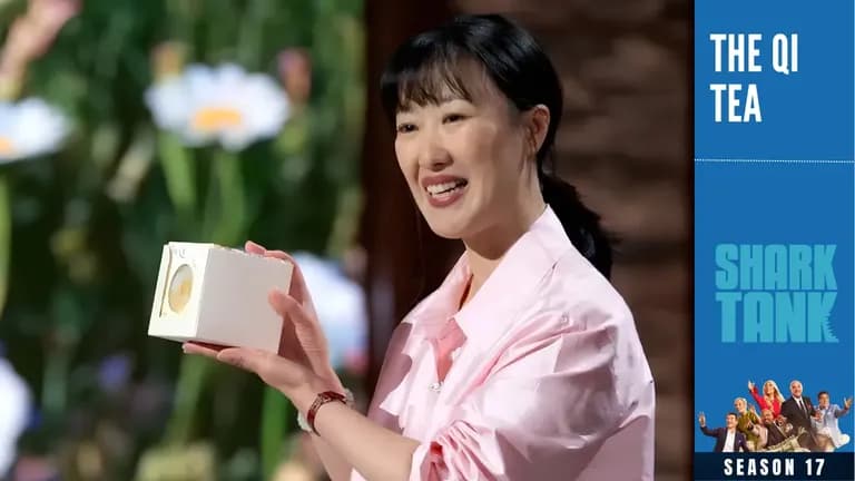 The Qi Tea Company founder Lisa Li in shark tank pitch
