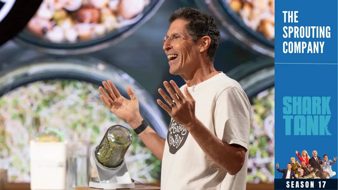 The Sprouting Company founder Doug Evans in shark tank pitch