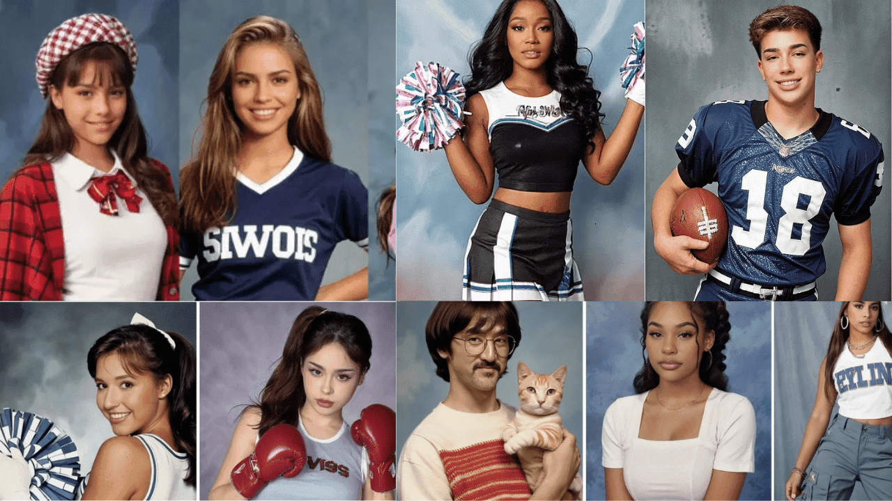 The viral AI Yearbook photo trend allows people to create high-school photos from any era