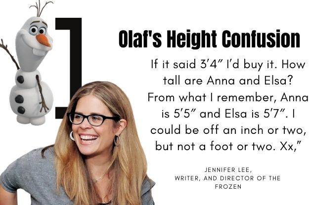 real height of Olaf