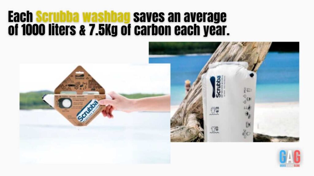 Each Scrubba washbag saves an average of 1000 liters & 7.5Kg of carbon each year.