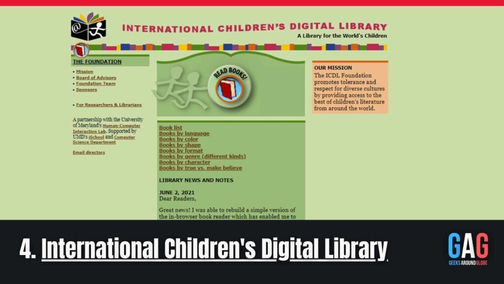  International Digital Children's Library website