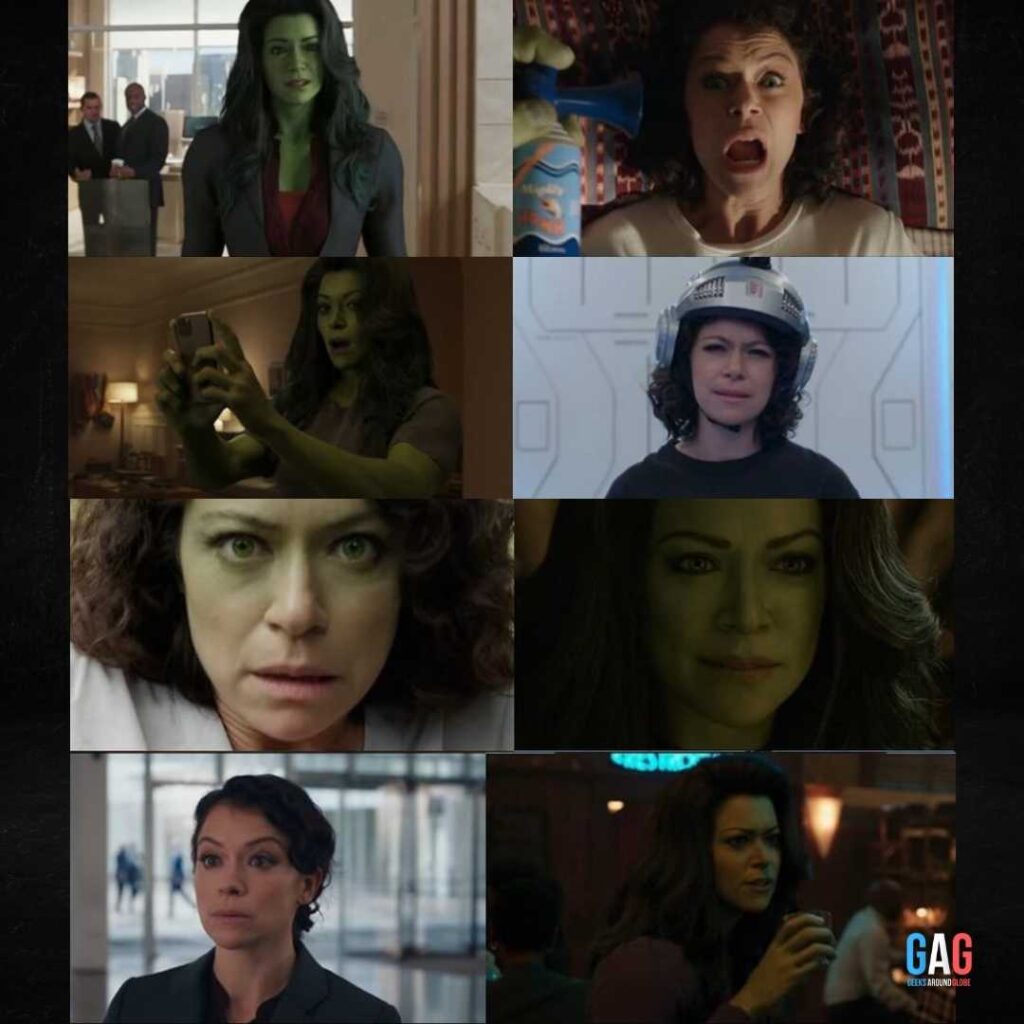 official first look of Tatiana Maslany as Jennifer Walters/She-Hulk in Marvel Studios’s “She-Hulk: Attorney at Law”