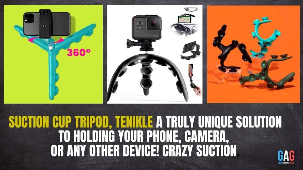 Suction Cup Tripod, Tenikle A Truly Unique Solution To Holding Your Phone, Camera, Or Any Other Device! Crazy Suction