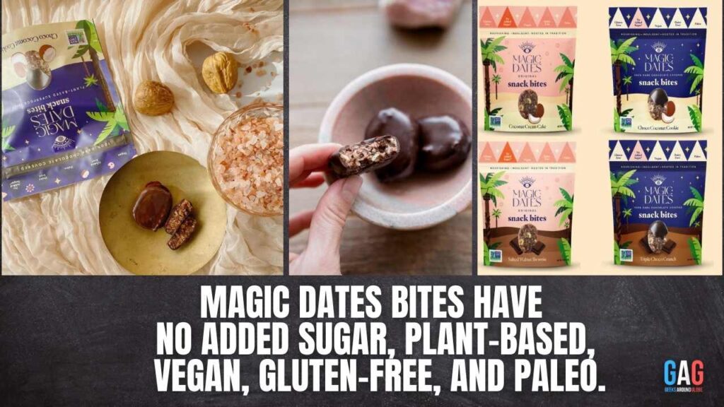 MAGIC DATES bites have no added sugar, plant-based, vegan, gluten-free, and paleo.