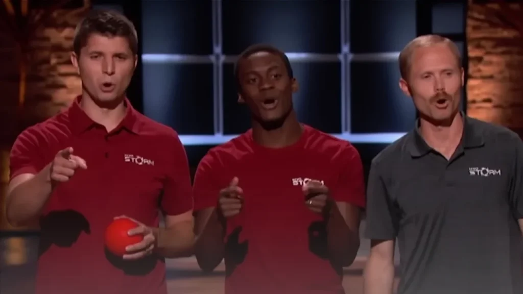 MyoStorm founders Jonothan DiPeri, Shaquille Walker, and Jared Ward pitching their product on Shark Tank

