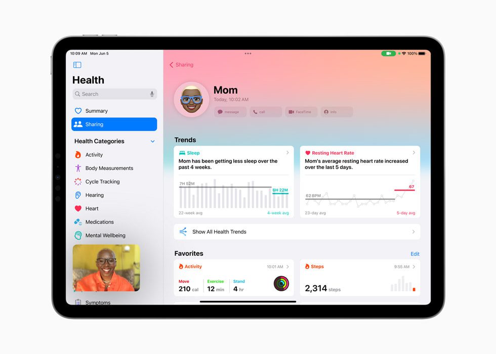 Health App on iPad