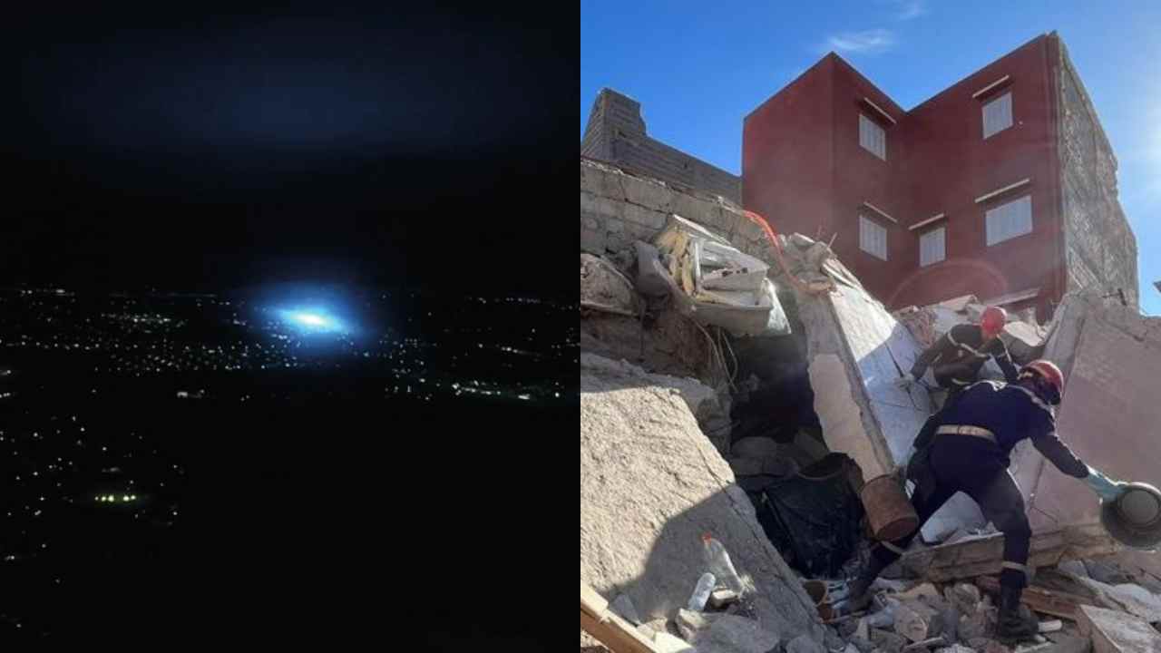 Mysterious Blue Flashes In Moroccan Sky Moments Before The Earthquake!