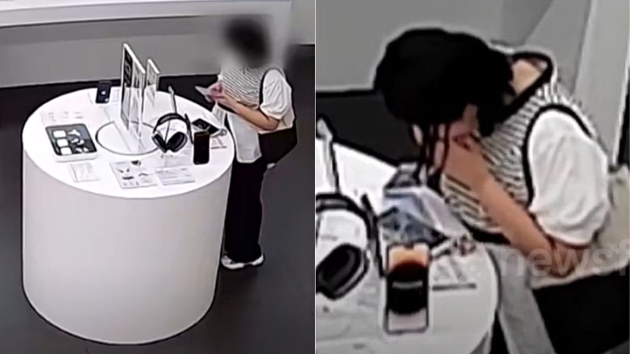 Woman chews anti-theft cable at Apple store to steal iPhone 14 plus