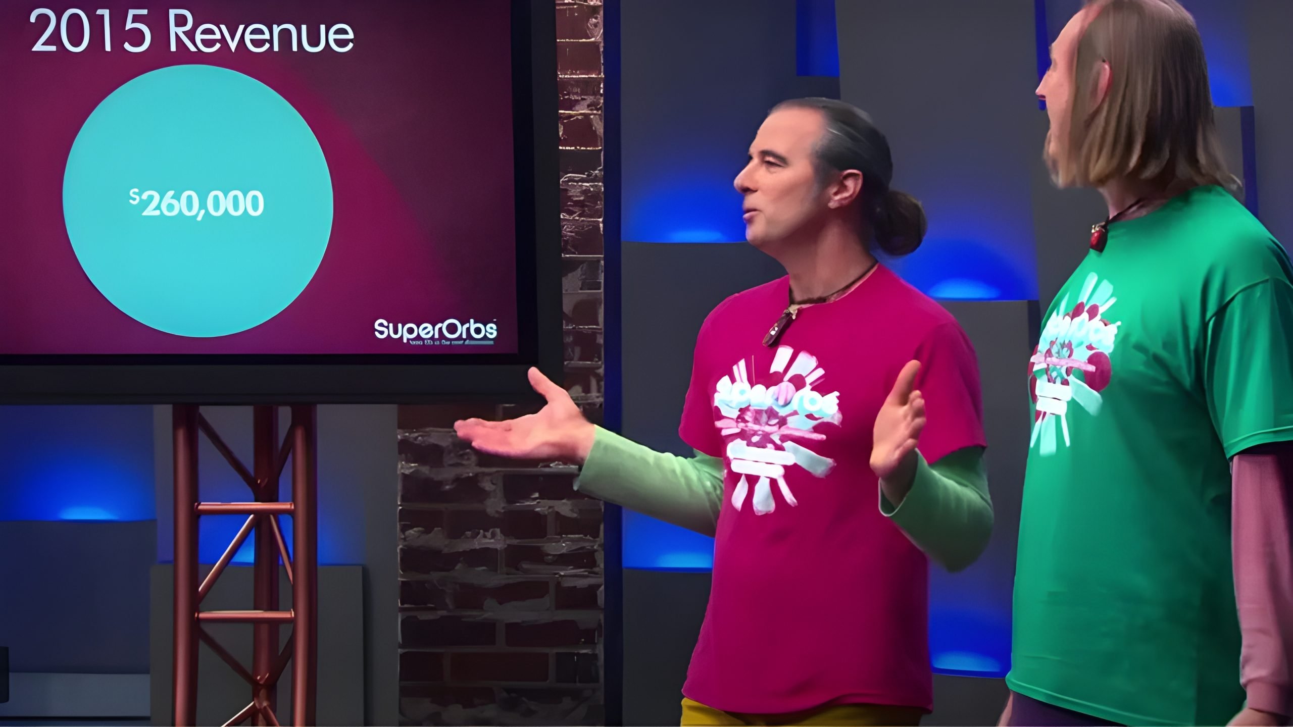 Super Orbs founders pitch their water bead toy business on Shark Tank, highlighting $260,000 revenue in 2015.