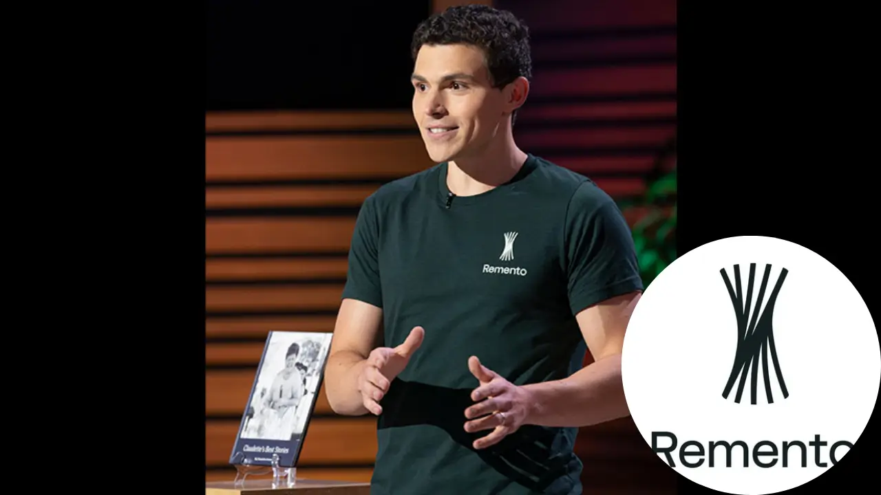 Charlie Greene presenting Remento on Shark Tank Season 16, an AI-powered memory preservation service that turns voice recordings into keepsake books.