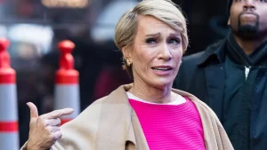 Barbara Corcoran reacting emotionally while sharing life lessons about failure and success on the street