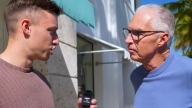Two men talking during a street interview about how AI-powered generator businesses are driving billion-dollar opportunities in 2025.