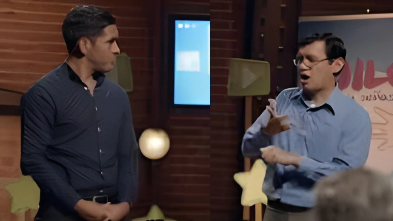 Founders of Dilo en Señas presenting their Mexican Sign Language app during Shark Tank México pitch