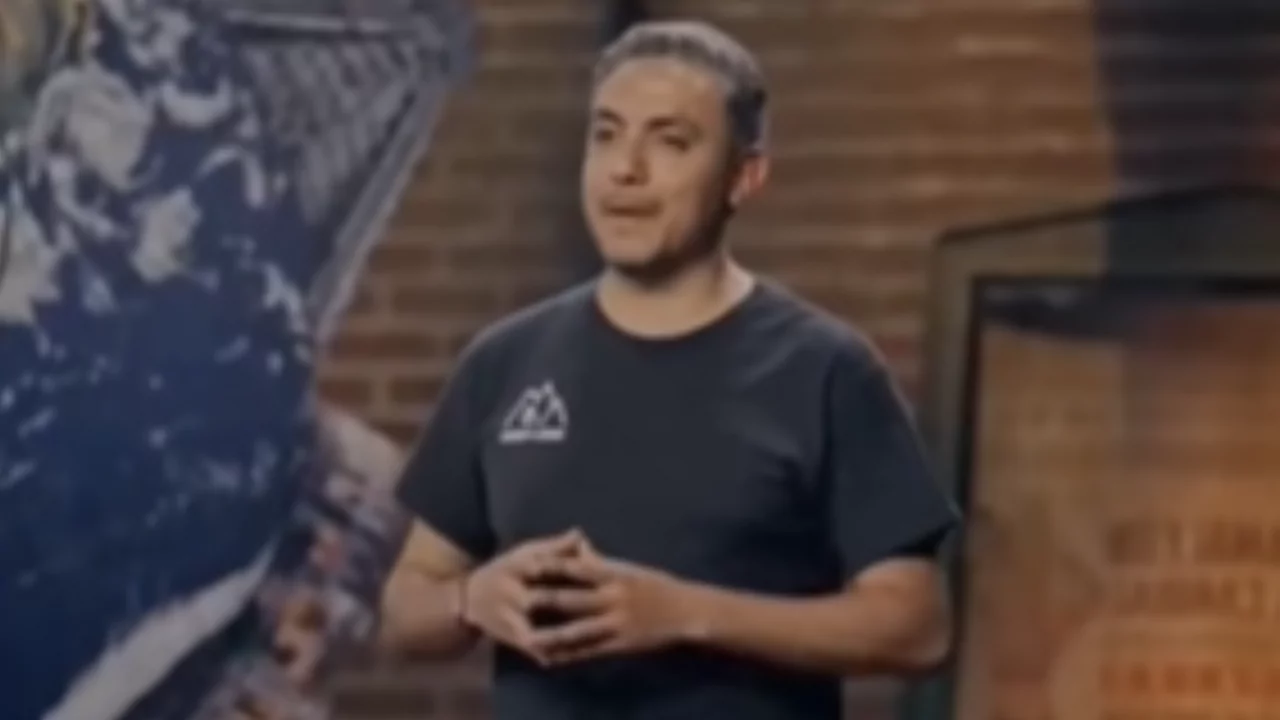 Founder of Wheel the World presenting the accessible travel startup on Shark Tank