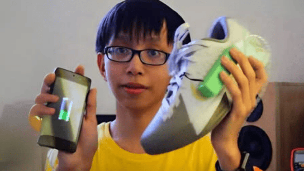 Teen Invents Shoes That Charge Phones With Every Step