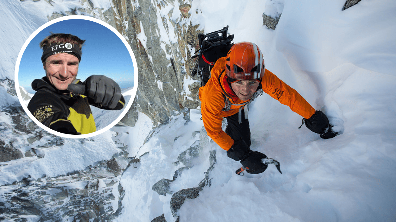 Ueli Steck, known as the Swiss Machine, climbing the Eiger’s icy north face during his record-breaking solo ascent in the Swiss Alps.