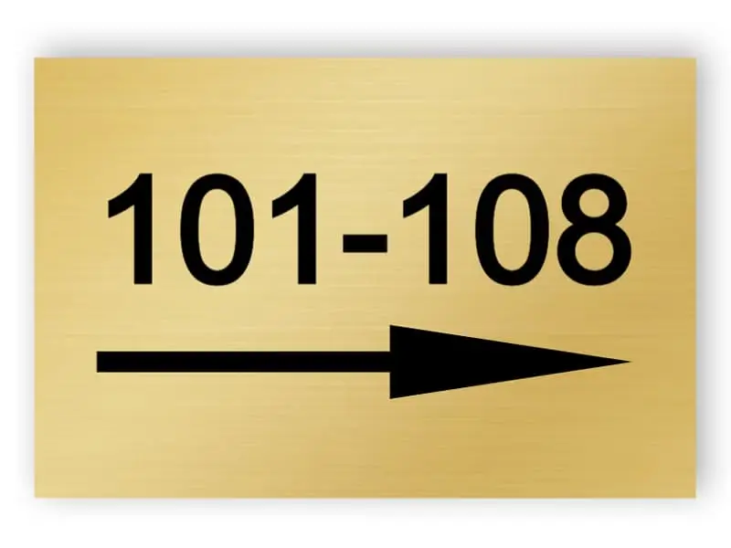 Hotel door number signs