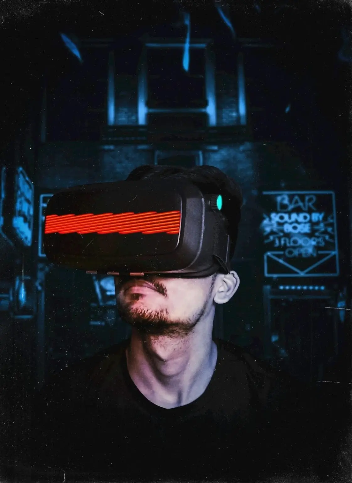 A man wearing a VR headset