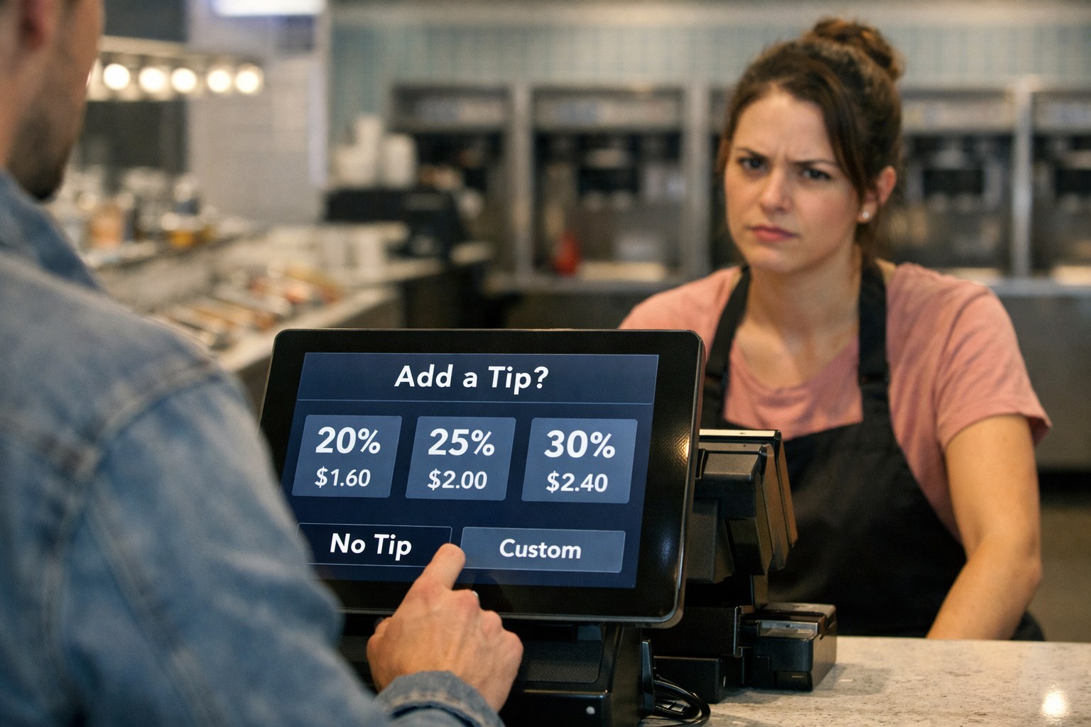 Frozen yogurt tip dilemma in store