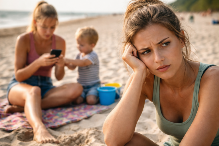 Frustration on a warm beach evening